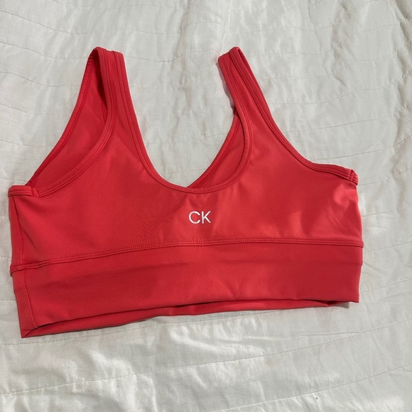Calvin Klein Ribbed Sports Bra - Coral Color - Picture 2 of 3